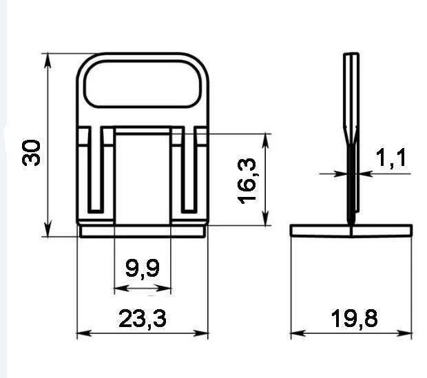 Clips für Fliesennivelliersystem 1 mm (500 Stk.) TnoVa