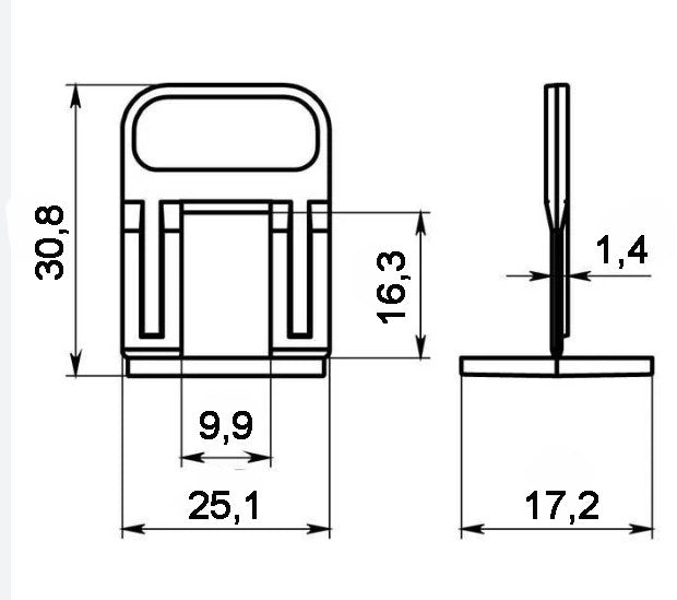 Clips für Fliesennivelliersystem 1,5 mm (500 Stk.) TnoVa