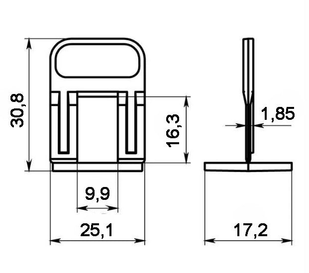 Clips für Fliesennivelliersystem 2 mm (500 Stk.) TnoVa