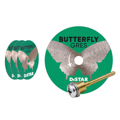 Butterfly Gres 4er-Set DISTAR – 45 mm Diamantscheibe mit & ohne PIN