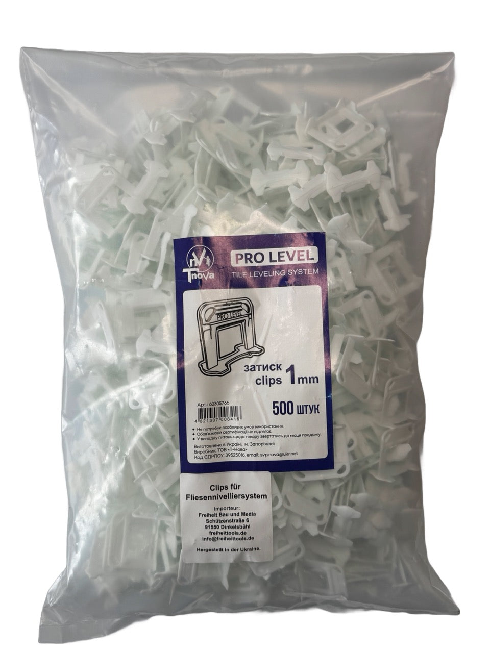 Clips für Fliesennivelliersystem Pro Level 1 mm (500 Stk.) TnoVa